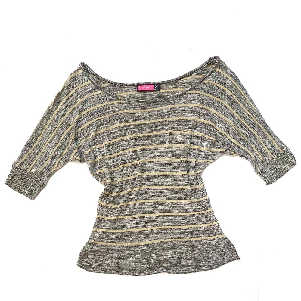 Vintage Style Scoop Neck 3/4 Sleeve Stretch Top